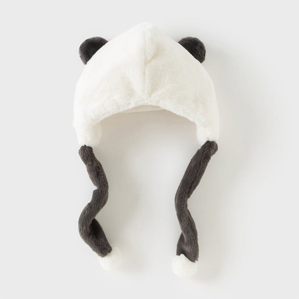 Dave&Bella Toddler Girls/Boys Soft Plush Ear-Warming Playful Panda/Rabbit-Shaped Hats