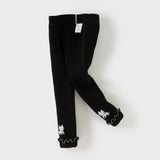 Dave&Bella Toddler Girls Grey/Black Cozy Plush-lined Daily Leggings