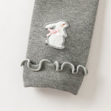 Dave&Bella Toddler Girls Grey/Black Cozy Plush-lined Daily Leggings