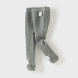 Dave&Bella Toddler Girls Grey/Black Cozy Plush-lined Daily Leggings