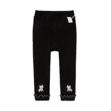 Dave&Bella Toddler Girls Grey/Black Cozy Plush-lined Daily Leggings