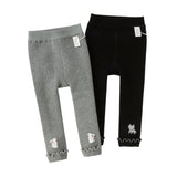 Dave&Bella Toddler Girls Grey/Black Cozy Plush-lined Daily Leggings