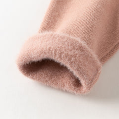 Dave&Bella Toddler Girls Sweet Pink/Grey Slim Soft Plush-lined Leggings