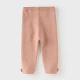 Dave&Bella Toddler Girls Sweet Pink/Grey Slim Soft Plush-lined Leggings