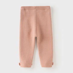 Dave&Bella Toddler Girls Sweet Pink/Grey Slim Soft Plush-lined Leggings