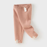 Dave&Bella Toddler Girls Sweet Pink/Grey Slim Soft Plush-lined Leggings