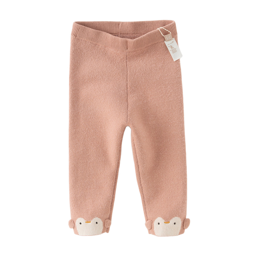 Dave&Bella Toddler Girls Sweet Pink/Grey Slim Soft Plush-lined Leggings