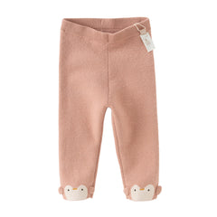 Dave&Bella Toddler Girls Sweet Pink/Grey Slim Soft Plush-lined Leggings