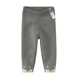 Dave&Bella Toddler Girls Sweet Pink/Grey Slim Soft Plush-lined Leggings