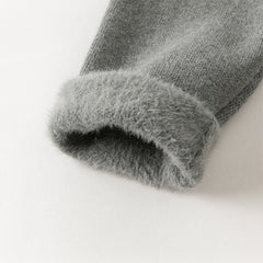 Dave&Bella Toddler Girls Sweet Pink/Grey Slim Soft Plush-lined Leggings