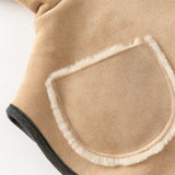 Dave&Bella Toddler Girls Warm Dark Khaki Outwear Soft Hooded Suede Coats