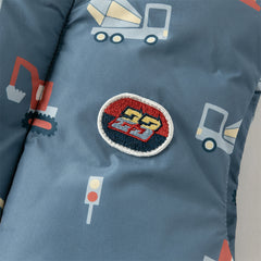 Dave&Bella Toddler Boys Playful Print Navy Blue Turtle Sleeveless Warm Padded Vests Tops