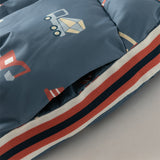 Dave&Bella Toddler Boys Playful Print Navy Blue Turtle Sleeveless Warm Padded Vests Tops
