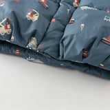 Dave&Bella Toddler Boys Playful Print Navy Blue Turtle Sleeveless Warm Padded Vests Tops