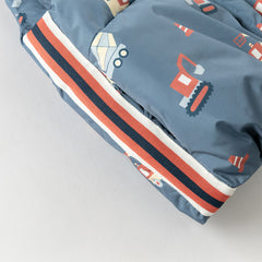 Dave&Bella Toddler Boys Playful Print Navy Blue Turtle Sleeveless Warm Padded Vests Tops