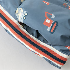 Dave&Bella Toddler Boys Playful Print Navy Blue Turtle Sleeveless Warm Padded Vests Tops