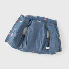 Dave&Bella Toddler Boys Playful Print Navy Blue Turtle Sleeveless Warm Padded Vests Tops