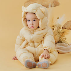 Dave&Bella Baby Girls/Boys Winter Stylish Windproof Hooded Cozy Down Rompers