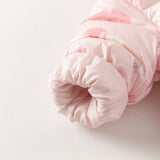 Dave&Bella Baby Girls Winter Cute Pink Strawberry Print Cozy Hooded Down Rompers