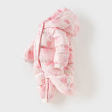 Dave&Bella Baby Girls Winter Cute Pink Strawberry Print Cozy Hooded Down Rompers