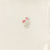 Dave&Bella Toddler Girls Beige/Pink Breathable Cotton Lace-turtle Soft T-shirt Tops