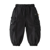 Dave&Bella Toddler Girls/Boys Black/Purple Fleece-Line Warm Cozy Jogger Pants