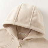 Dave&Bella Toddler Girls Pink/Khaki Hooded Micro Fleece Soft Cozy Lightweight Jackets