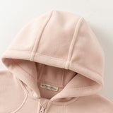 Dave&Bella Toddler Girls Pink/Khaki Hooded Micro Fleece Soft Cozy Lightweight Jackets