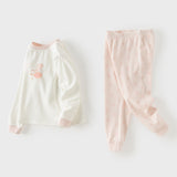 Dave&Bella Toddler Girls Pink/Beige Sweet Print Soft Comfortable Pajamas