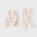 Dave&Bella Toddler Girls Pink/Beige Sweet Print Soft Comfortable Pajamas