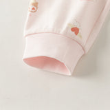 Dave&Bella Toddler Girls Pink/Beige Sweet Print Soft Comfortable Pajamas