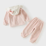 Dave&Bella Toddler Girls Pink Sweet Cute Bow Tie Hooded Comfortable Pajamas