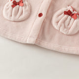 Dave&Bella Toddler Girls Pink Sweet Cute Bow Tie Hooded Comfortable Pajamas