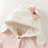 Dave&Bella Toddler Girls Pink Sweet Cute Bow Tie Hooded Comfortable Pajamas