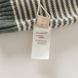 Dave&Bella Toddler Boys Grey Striped Cozy Cotton Preppy Style Polo Collar Sweaters