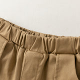 Dave&Bella Toddler Boys Khaki Simple Versatile Fleece-Line Jogger Pants