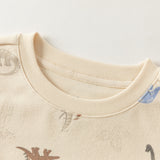 Dave&Bella Toddler Boys  Blue/Yellow Dinosaur Print Comfortable Pajamas
