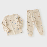 Dave&Bella Toddler Boys  Blue/Yellow Dinosaur Print Comfortable Pajamas