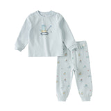 Dave&Bella Toddler Boys  Blue/Yellow Dinosaur Print Comfortable Pajamas