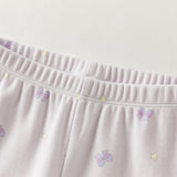 Dave&Bella Toddler Girls Purple/Yellow Cute Print Soft Breathable Sleepwear Pajamas