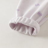 Dave&Bella Toddler Girls Purple/Yellow Cute Print Soft Breathable Sleepwear Pajamas