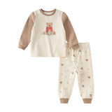 Dave&Bella Toddler Girls/Boys Pink/Brown Cute Sweet Print Cozy Soft Pajamas