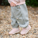 Dave&Bella Toddler Girls Pink/Grey/Khaki Fleece Thickened Soft Warm Jogger Pants