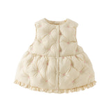 Dave&Bella Toddler Girls Yellow/Pink Sweet A-line Style Warm Down Puffer Outwear Vests