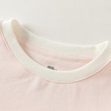 Dave&Bella Toddler Girls Pink/Apricot Striped Cute Print Cozy Comfortable Pajamas