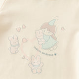 Dave&Bella Toddler Girls Pink/Apricot Striped Cute Print Cozy Comfortable Pajamas