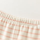 Dave&Bella Toddler Girls Pink/Apricot Striped Cute Print Cozy Comfortable Pajamas