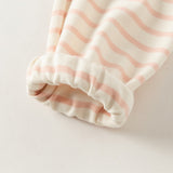 Dave&Bella Toddler Girls Pink/Apricot Striped Cute Print Cozy Comfortable Pajamas