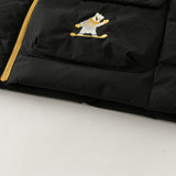 Dave&Bella Toddler Boys Black Cute Cat Print Cotton 2-in-1 Vest & Down Jacket Sets