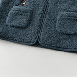 Dave&Bella Toddler Boys Dark Blue Hooded 2-in-1 Vest & Puffer Down Jacket Sets